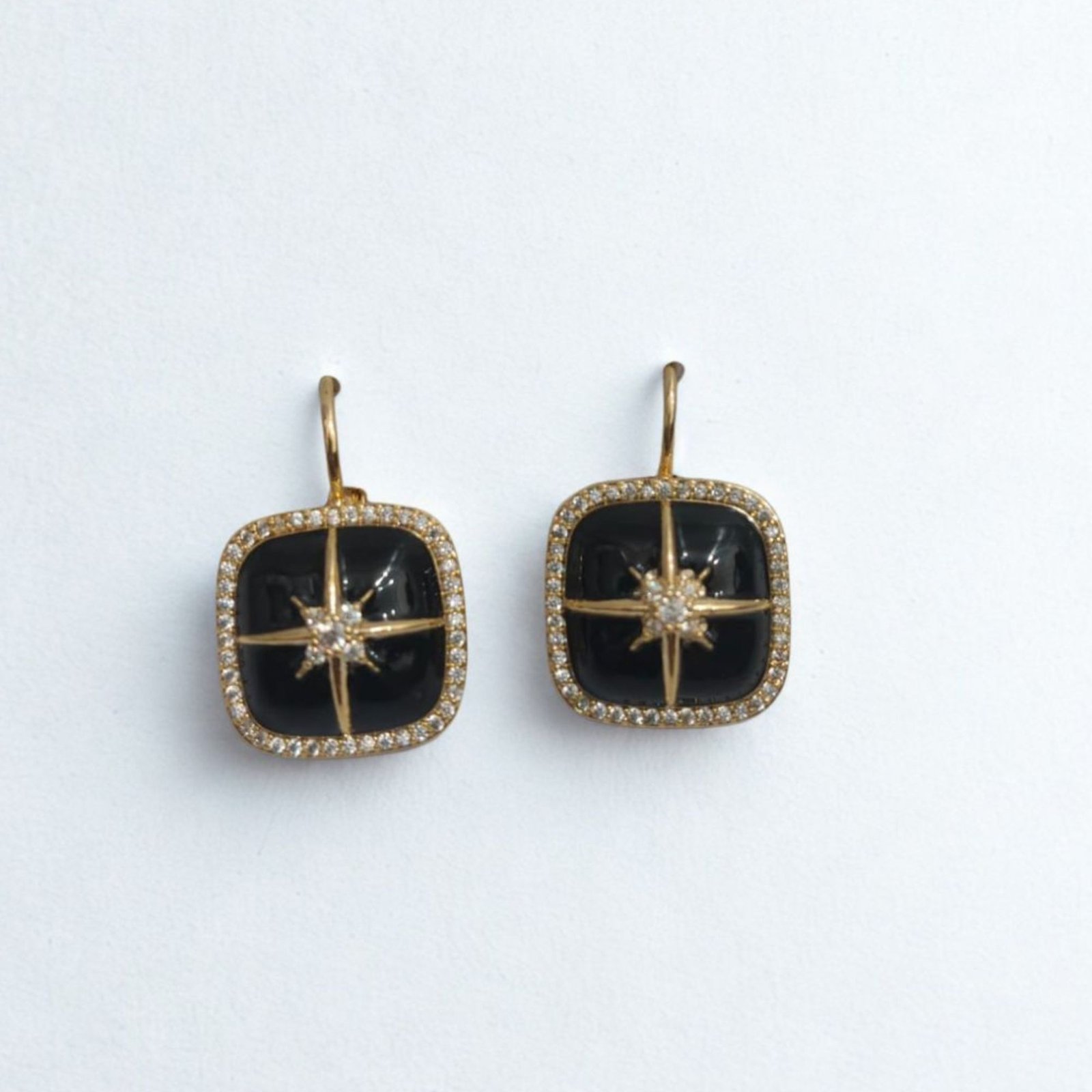 Anti-Tarnish Plated Black Diamond Earrings - Image 2